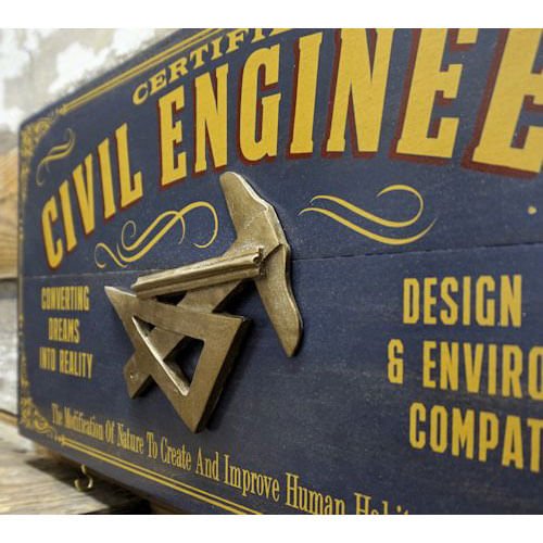 Civil Engineer Wood Sign with Optional Personalization