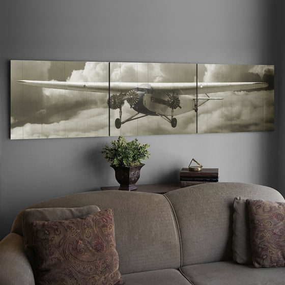 Ford Tri-Motor Fly By Wood Triptych