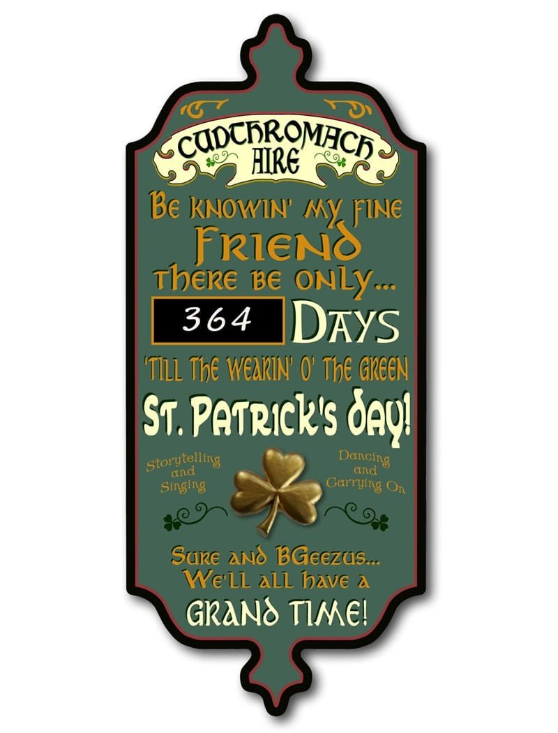 St. Patricks Day Countdown Sign A Simpler Time