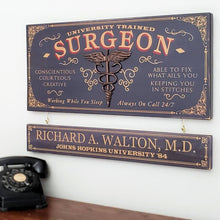  Surgeon Wood Sign with Optional Nameboard