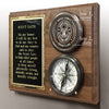 Eagle Scout Personalized Compass On Wood Plaque with Engraving Instructions