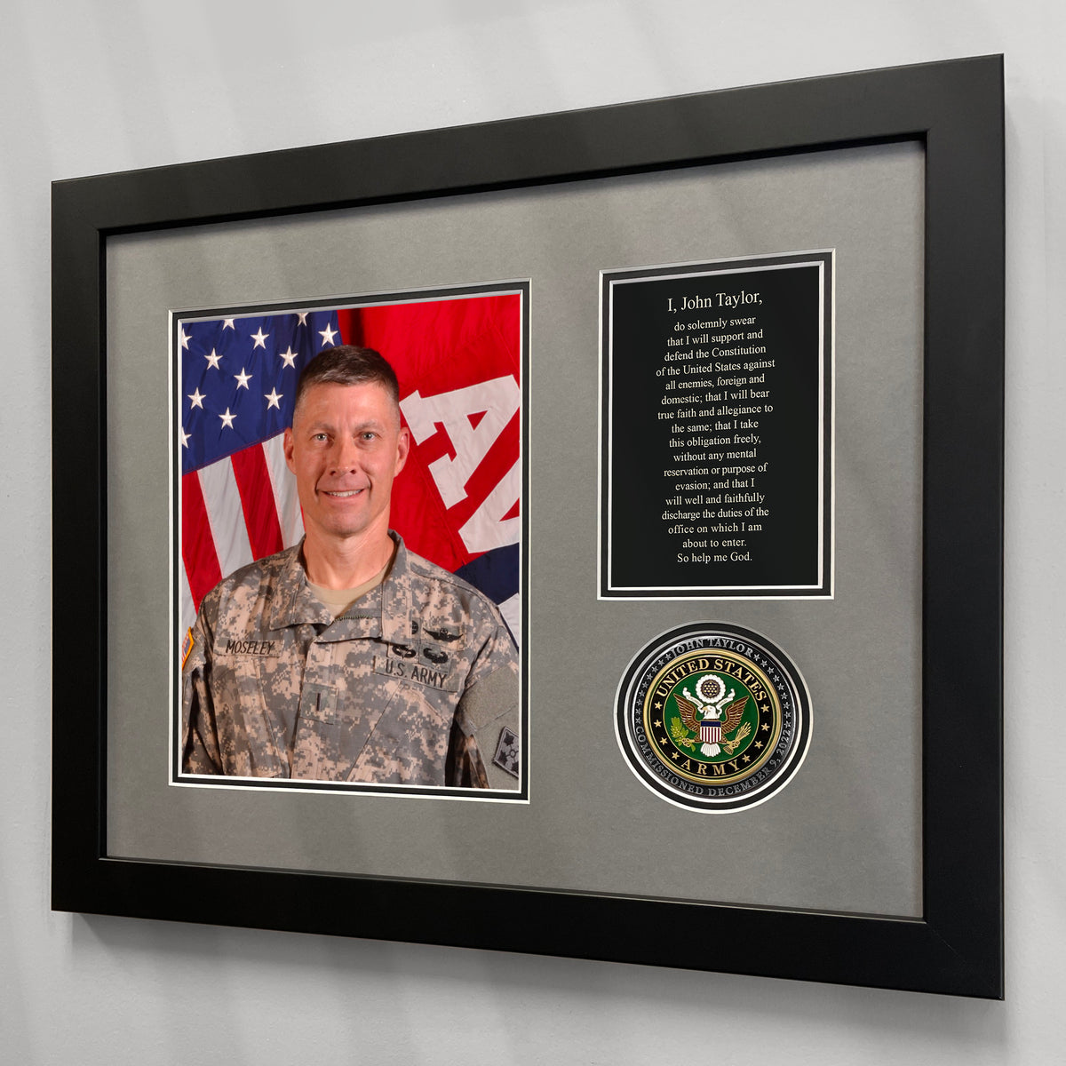 Personalized Army Photo Frame With Raised Medallion – A Simpler Time