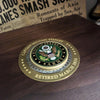 Large Deluxe Personalized U.S. Army Keepsake Box with Brass Medallion Closeup