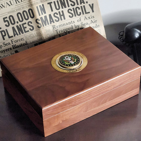 Large Deluxe Personalized U.S. Army Keepsake Box with Brass Medallion Main Image