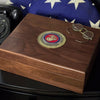 Large Deluxe Personalized U.S. Marines Keepsake Box with Medallion