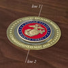 Large Deluxe Personalized U.S. Marines Keepsake Box with Medallion Engraving Instructions