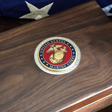  Personalized Walnut Keepsake Box with U.S. Marines Medallion