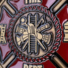 Personalized Firefighter Helmet Display Plaque with Maltese Medallion