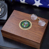 Personalized U.S. Army Walnut Keepsake Box with Medallion