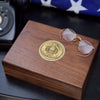 Personalized U.S. Coast Guard Walnut Keepsake Box with Medallion