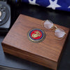 Personalized U.S. Marines Walnut Keepsake Box with Medallion