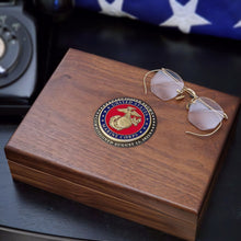  Personalized U.S. Marines Walnut Keepsake Box with Medallion