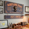 Airplane Pilot Wood Plank Sign with Optional Personalization