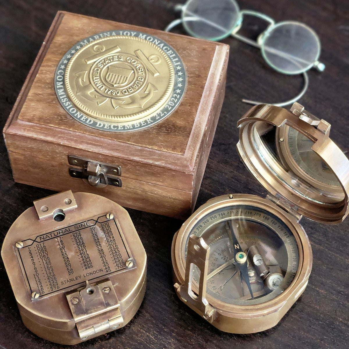 Military Compass with Personalized Coast Guard Medallion – A Simpler Time