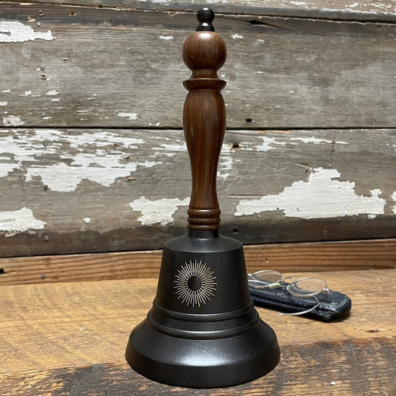 11 Inch Tall Engravable Dark Bronze Finish Brass Hand Bell