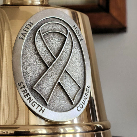 13 Inch Polished Hand Bell With Cancer Medallion