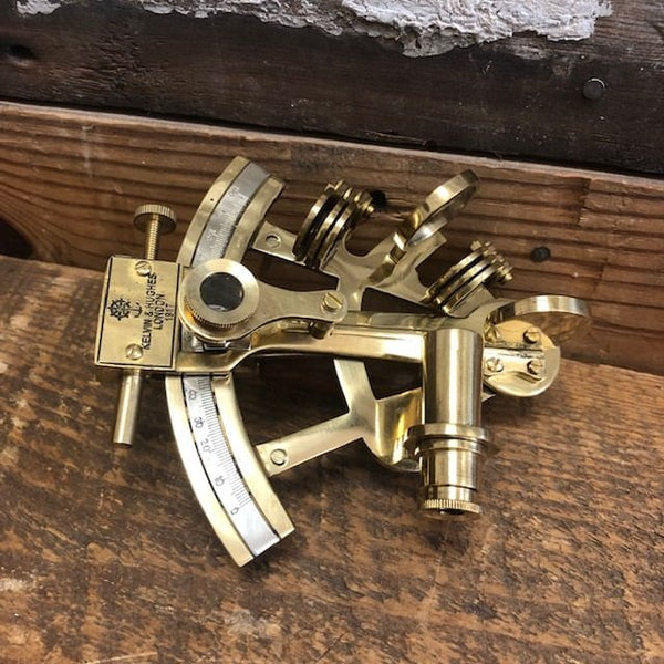 Reproduction of a old brass sextant, Home decor, Decoration maritime