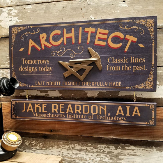 Architect Wood Sign with Optional Personalization