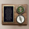 Army Colored Medallion Compass On Plaque