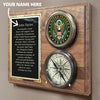 Army Colored Medallion Compass On Plaque