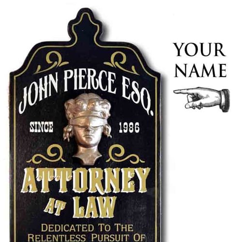 Attorney At Law Personalized Sign