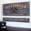 Auctioneer Wood Plank Sign with Optional Personalization