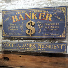  Banker Wood Sign with Optional Personalization
