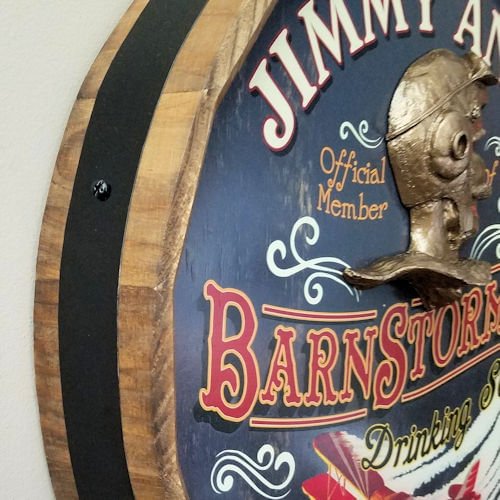 Barnstormers Drinking Society Personalized Barrel End Sign