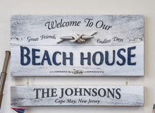  Beach House Wood Sign With Optional Personalization