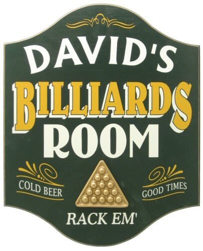 Billiards Room Personalized Wood Sign