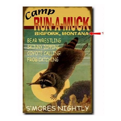 Camp Run-A-Muck Personalized Cabin Sign