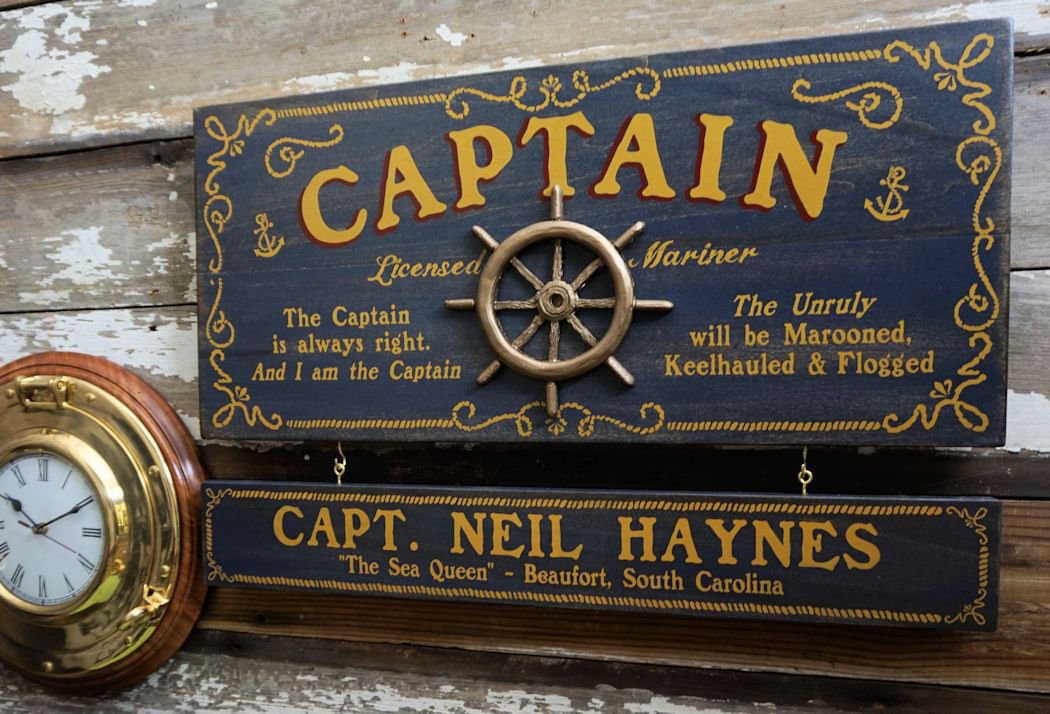 Captain Wood Sign with Optional Personalization – A Simpler Time