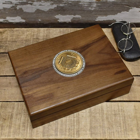 Coast Guard Commemorative Keepsake Box with Brass Medallion