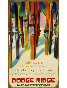  Colorful Skis Personalized Wood or Metal Sign