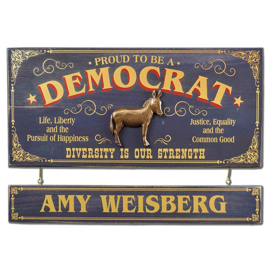 Democrat Wood Sign with Optional Nameboard