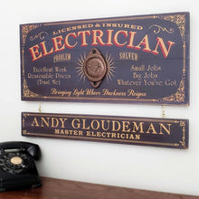  Electrician Wood Sign with Optional Personalization