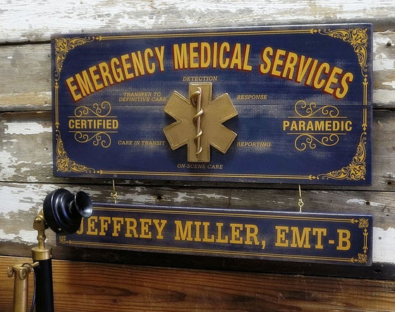 Emergency Medical Services Wood Sign with Optional Personalization