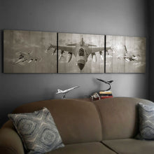  F-16 Fighter Planes Wood Triptych