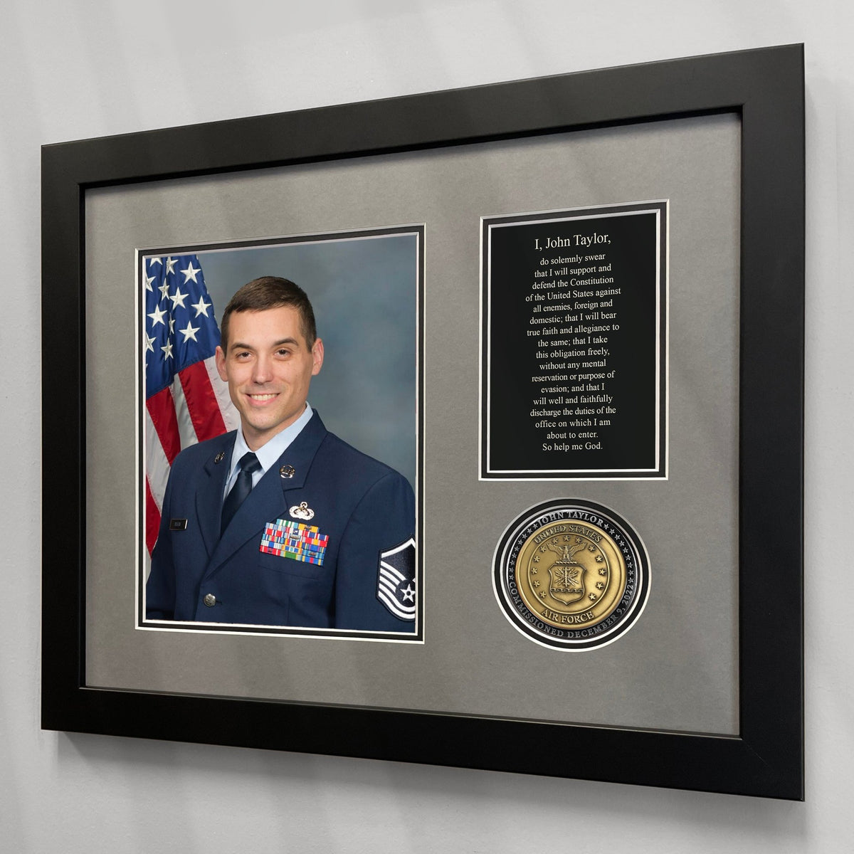 Personalized Air Force Photo Frame With Raised Medallion – A Simpler Time