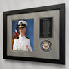 Personalized Navy Photo Frame With Raised Medallion