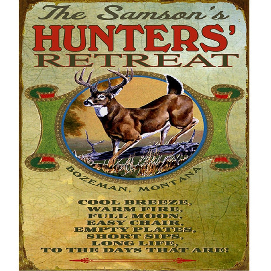 Hunters Toast (Deer) Personalized Cabin Sign