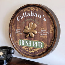  Irish Pub Personalized Barrel End Bar Sign