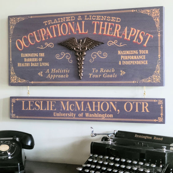 Occupational Therapist Wood Plank Sign with Optional Personalization