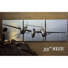  P-38 Lightning Wood Triptych Aviation Art