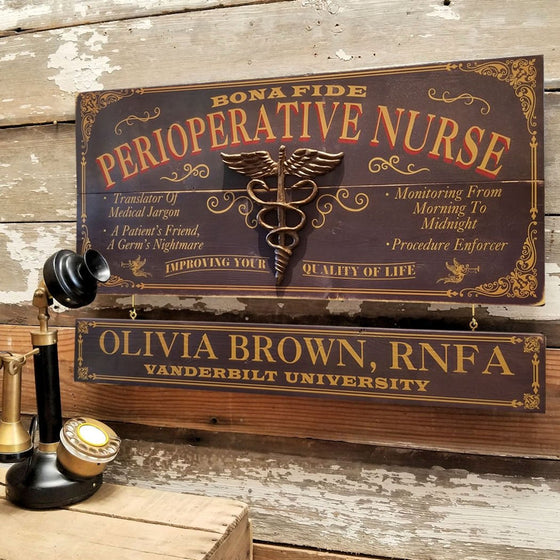 Perioperative Nurse Wood Sign with Optional Personalization