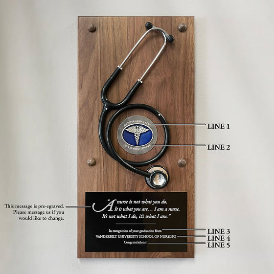Personalized Nurse Stethoscope Wood Plaque