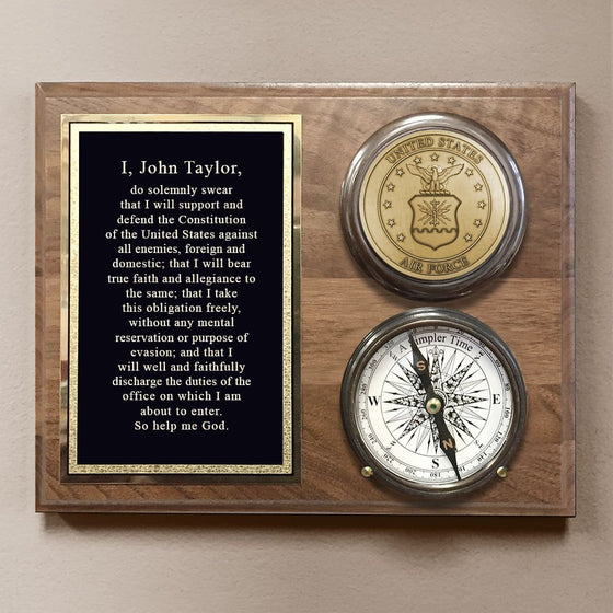 Personalized U.S. Air Force Compass on Plaque