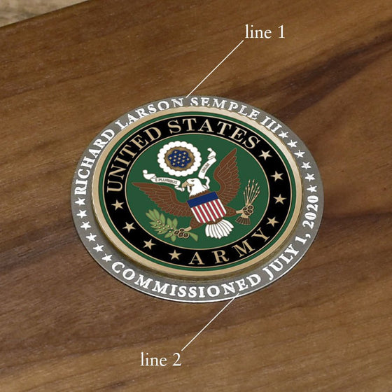 Personalized U.S. Army Walnut Keepsake Box with Colored Medallion