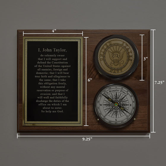 Personalized U.S. Navy Compass on Plaque
