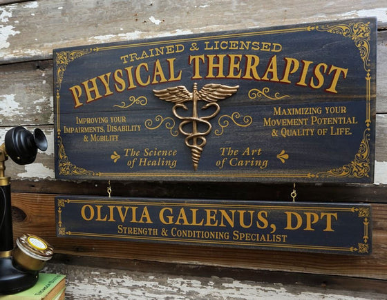 Physical Therapist Wood Sign with Optional Personalization